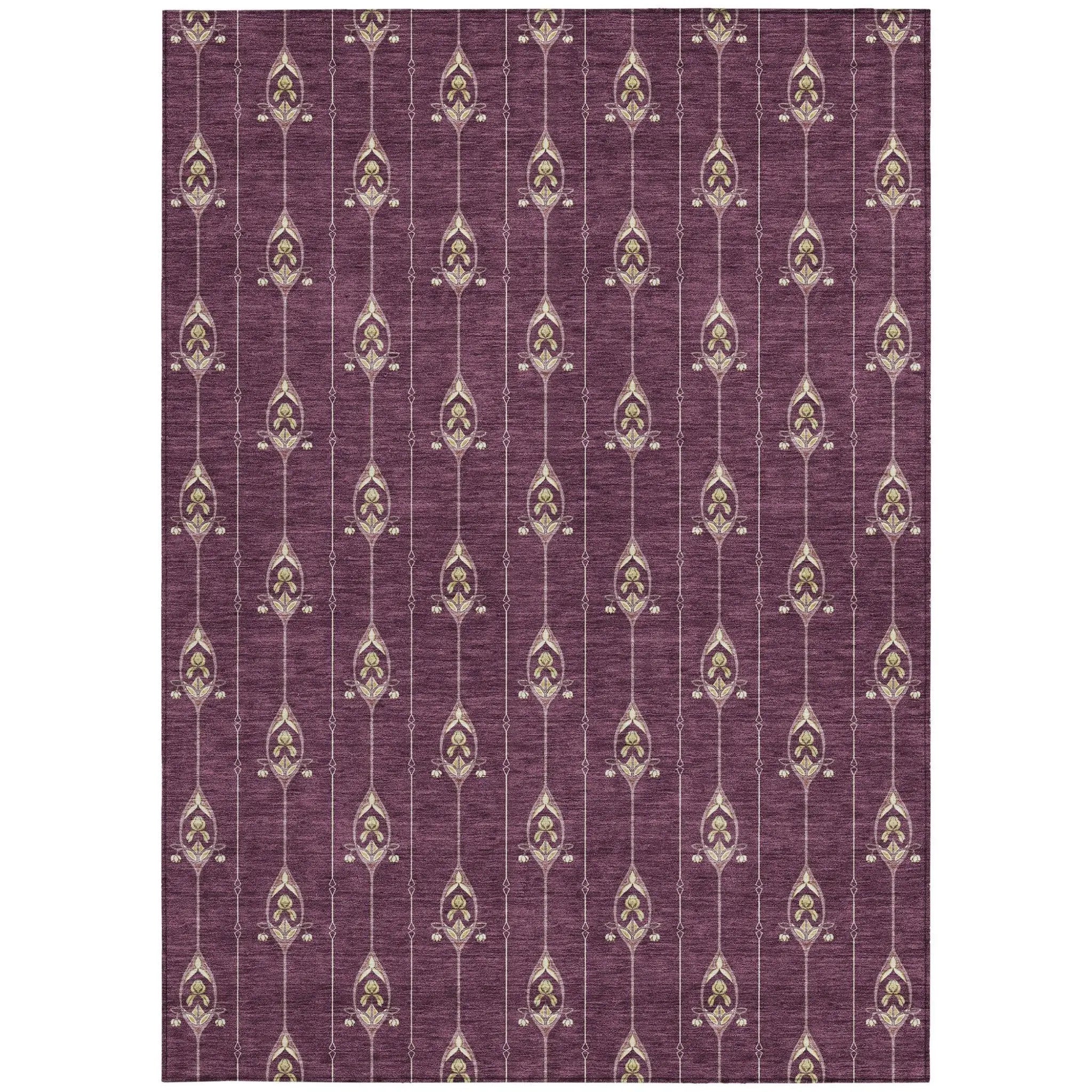 9' X 12' Eggplant And Graphite Geometric Washable Indoor Outdoor Area Rug Homeroots Outdoor
