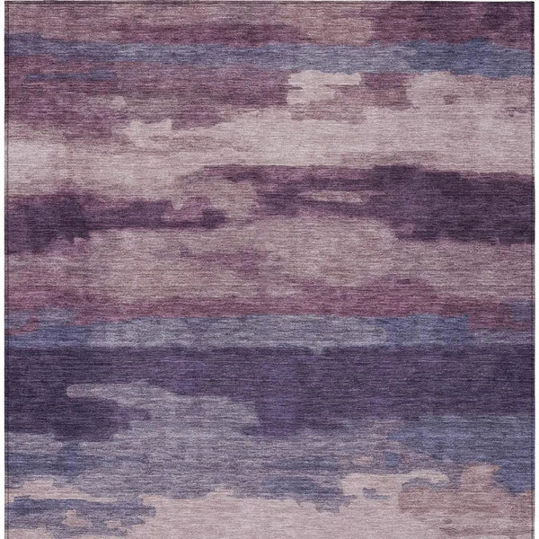 9' X 12' Eggplant And Purple Abstract Washable Indoor Outdoor Area Rug Homeroots Outdoor