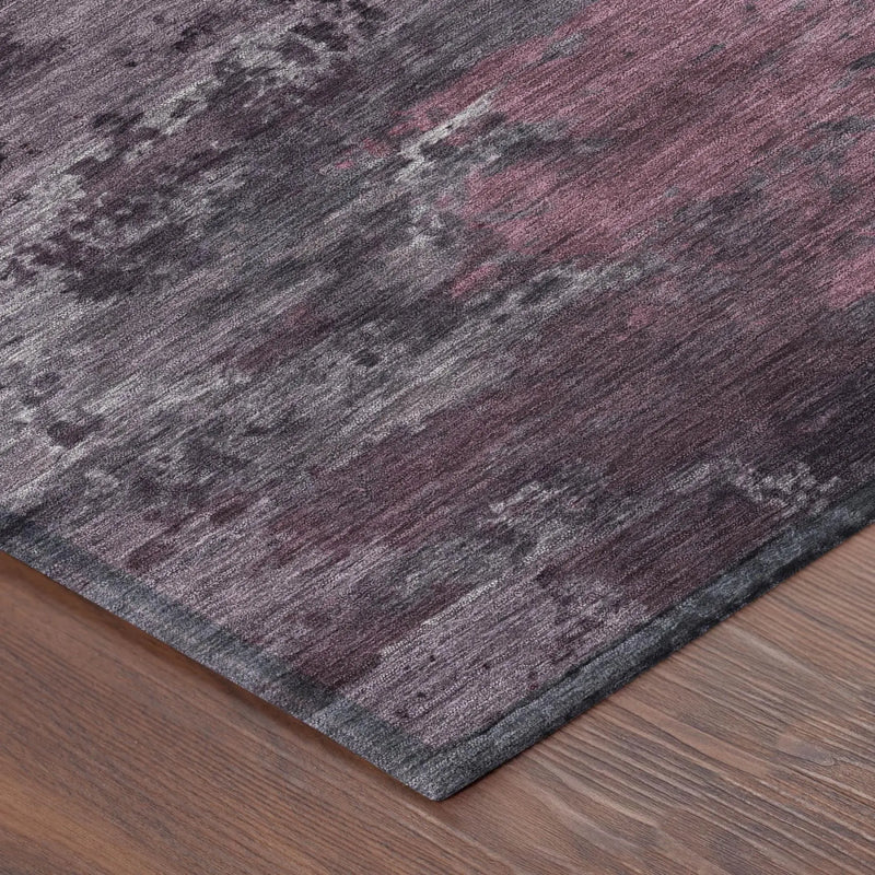9' X 12' Eggplant And Purple Abstract Washable Indoor Outdoor Area Rug Homeroots Outdoor
