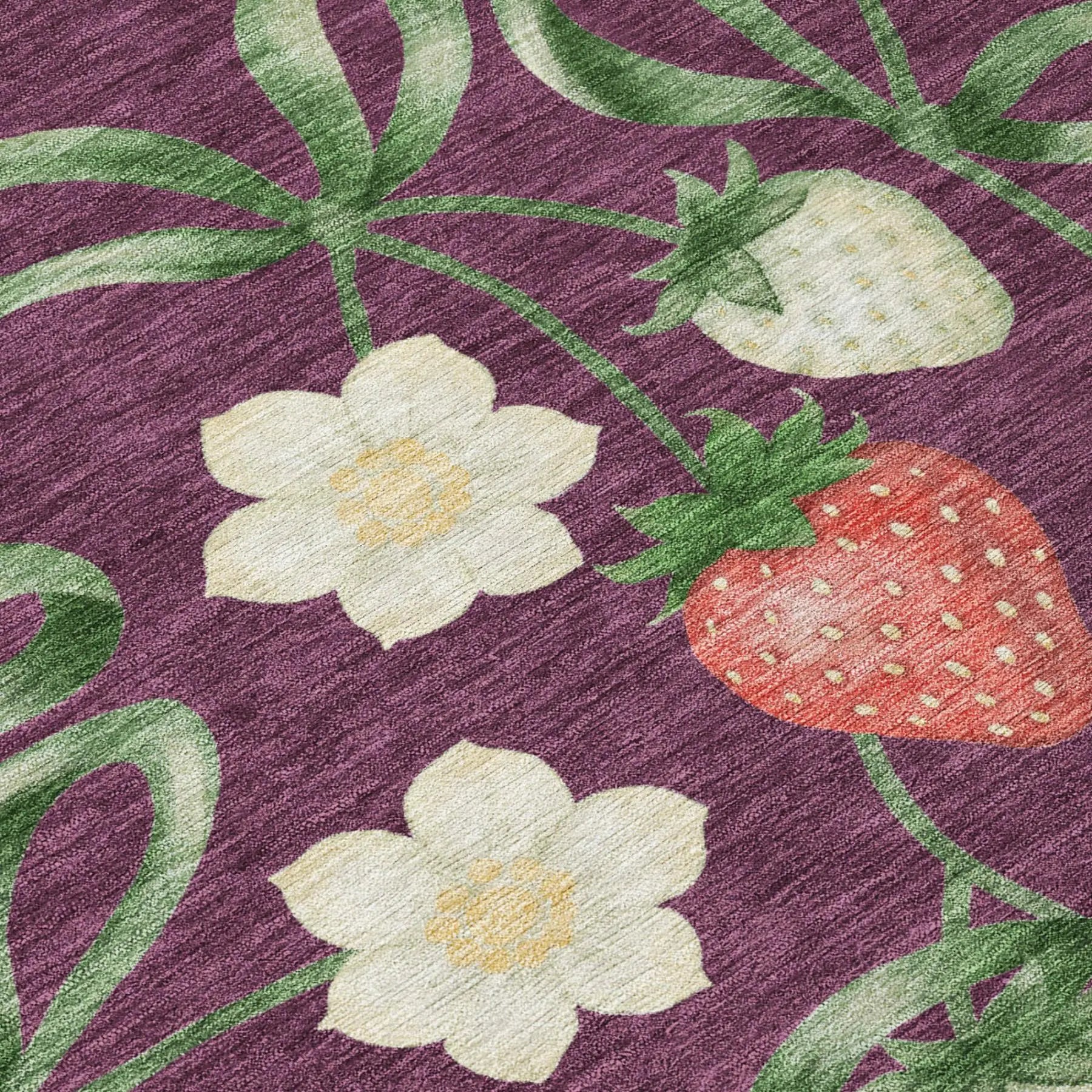 9' X 12' Eggplant And Purple Floral Washable Indoor Outdoor Area Rug Homeroots Outdoor