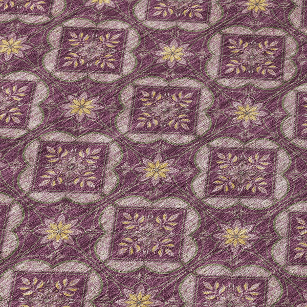 9' X 12' Eggplant And Purple Geometric Washable Indoor Outdoor Area Rug Homeroots Outdoor