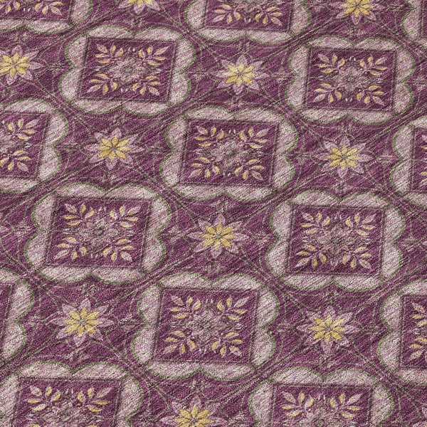 9' X 12' Eggplant And Purple Geometric Washable Indoor Outdoor Area Rug Homeroots Outdoor