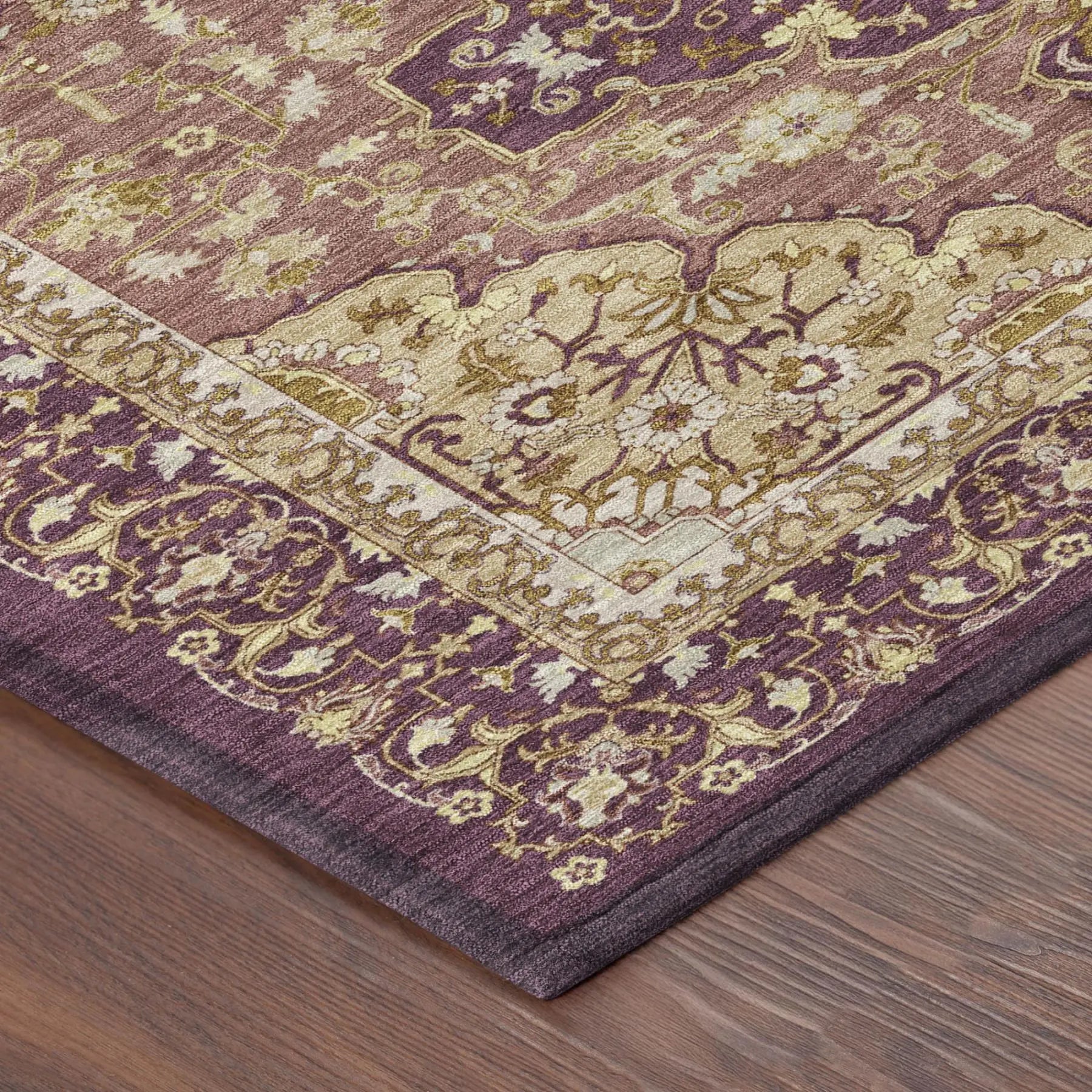 9' X 12' Eggplant And Purple Oriental Washable Indoor Outdoor Area Rug Homeroots Outdoor