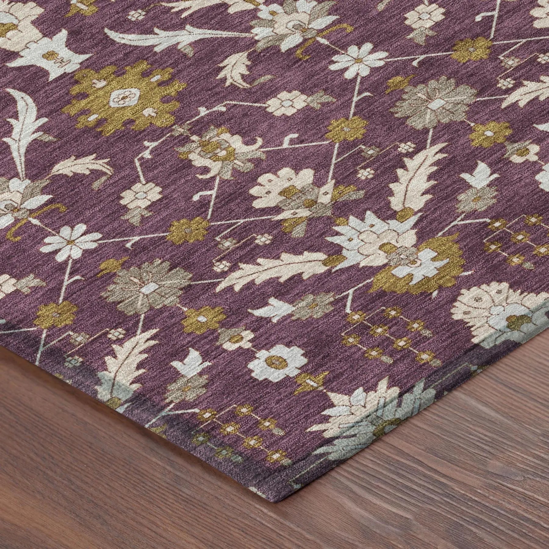 9' X 12' Eggplant And Purple Oriental Washable Indoor Outdoor Area Rug Homeroots Outdoor