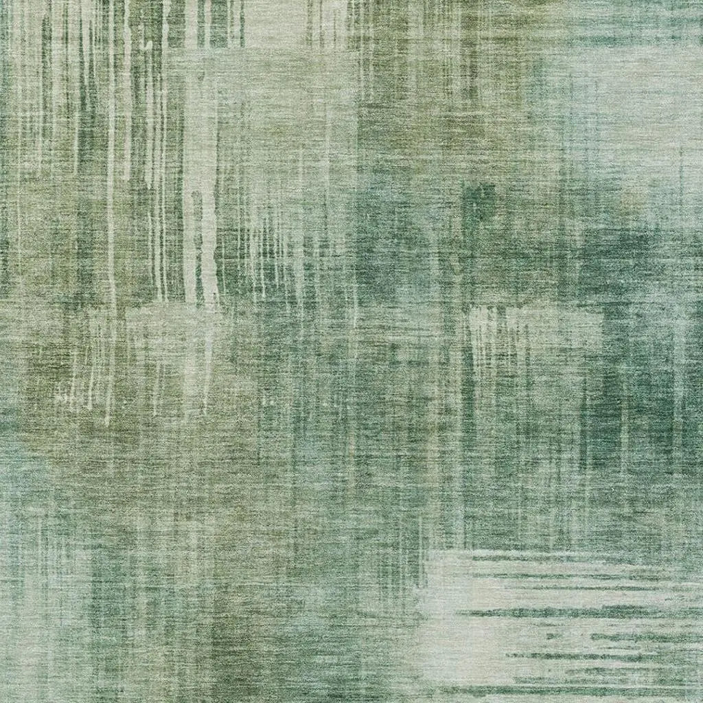 9' X 12' Fern Green And Green Abstract Washable Indoor Outdoor Area Rug Homeroots Outdoor