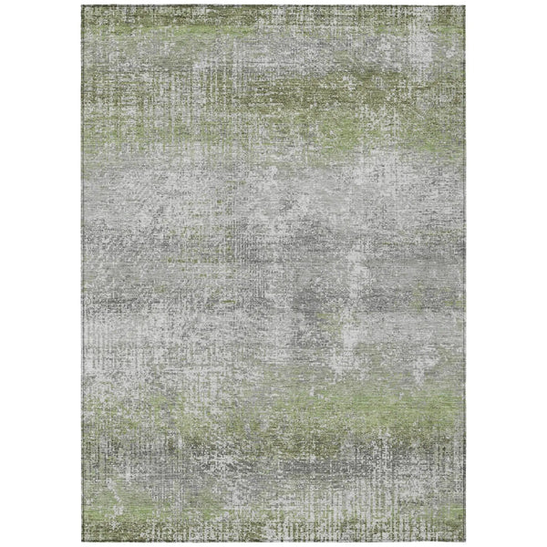 9' X 12' Fern Green And Green Abstract Washable Indoor Outdoor Area Rug Homeroots Outdoor