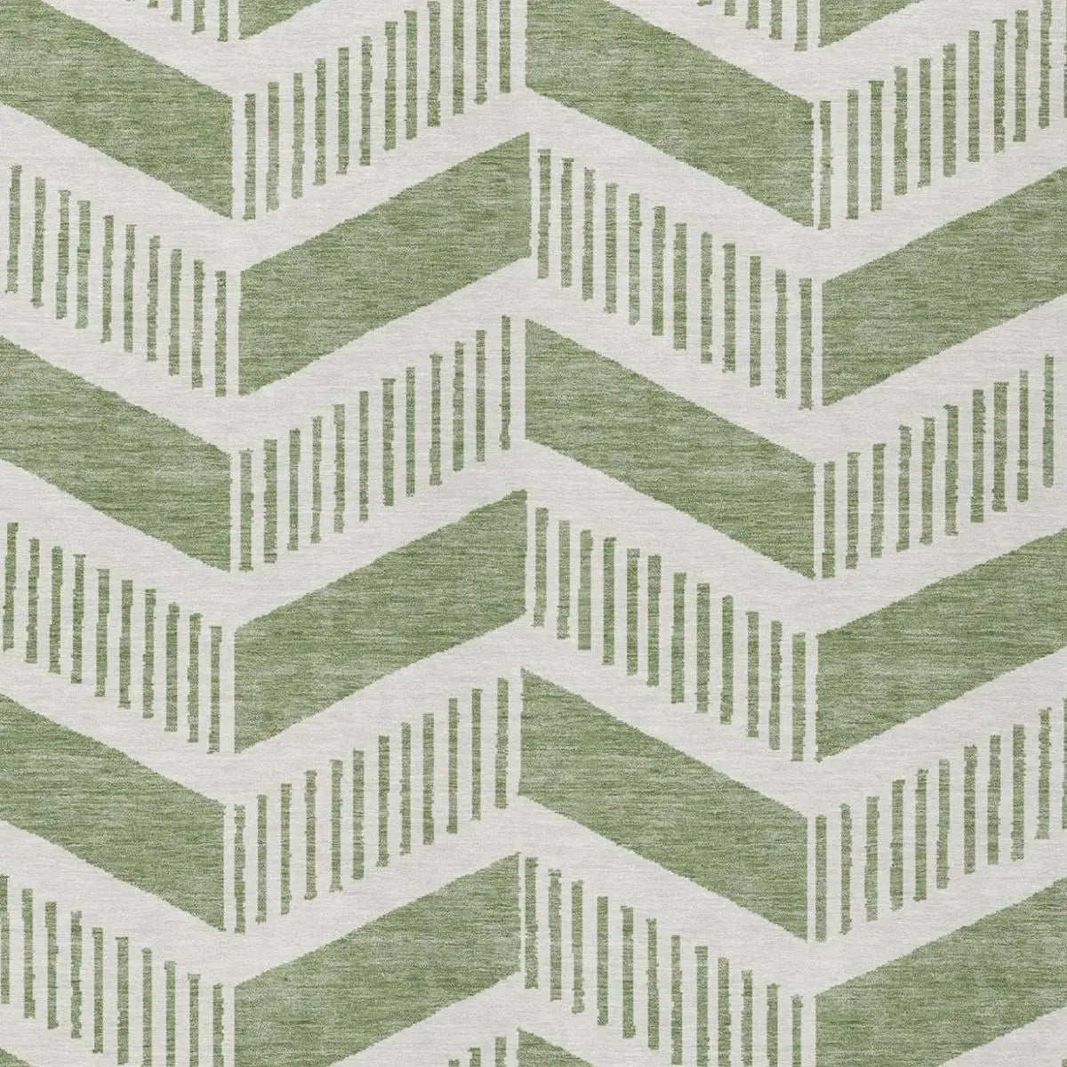 9' X 12' Fern Green And Green Geometric Washable Indoor Outdoor Area Rug Homeroots Outdoor