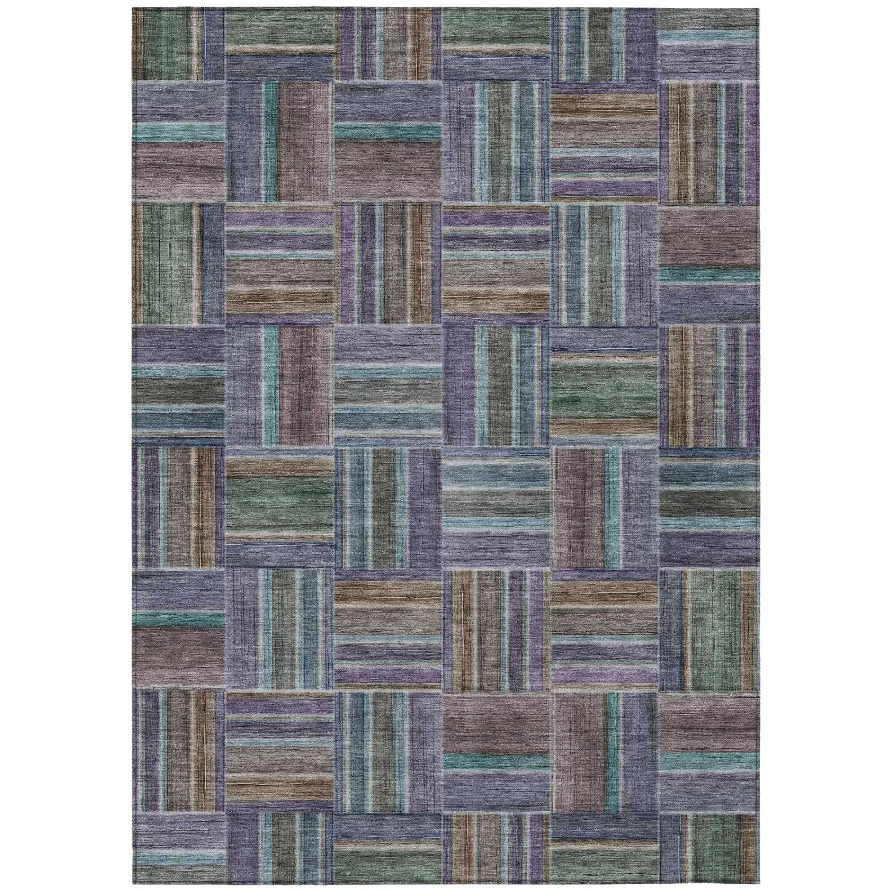 9' X 12' Fern Green And Green Geometric Washable Indoor Outdoor Area Rug Homeroots Outdoor