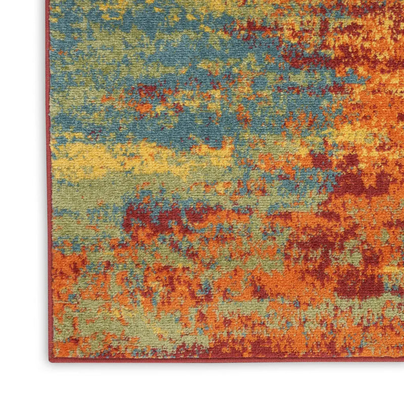 9' X 12' Flame Abstract Indoor Outdoor Area Rug Homeroots Outdoor
