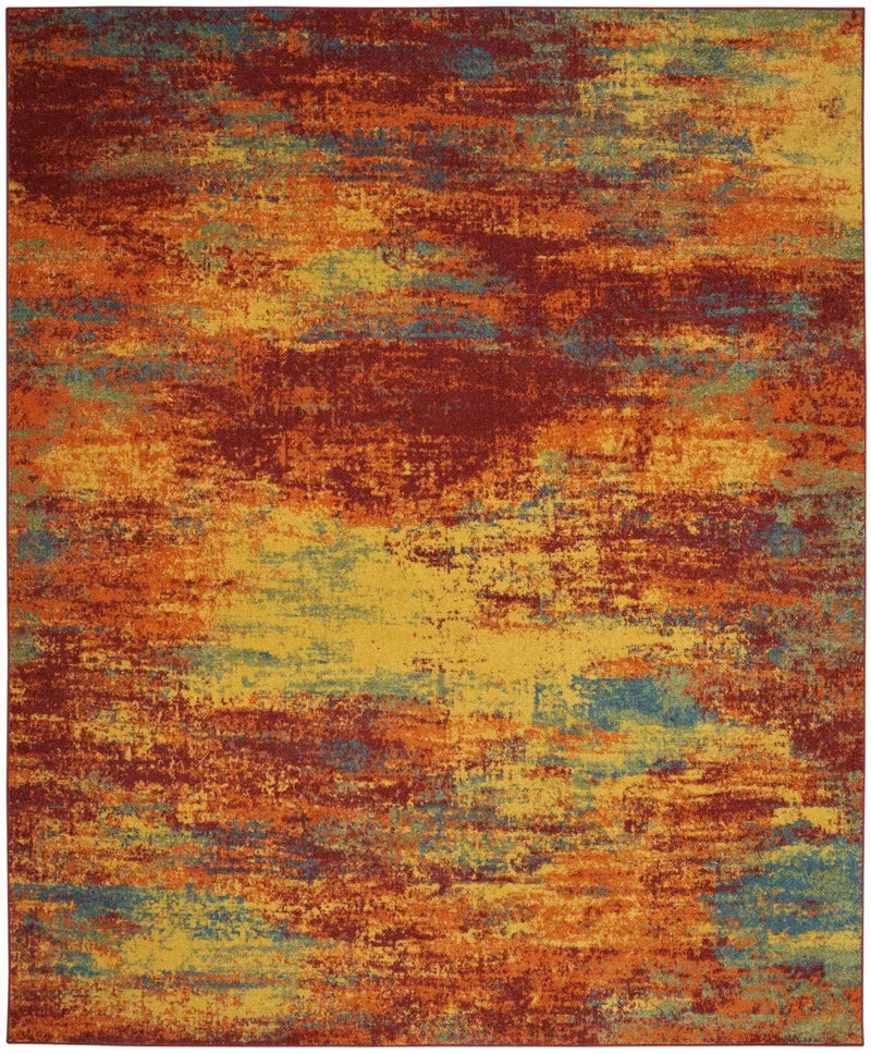 9' X 12' Flame Abstract Indoor Outdoor Area Rug Homeroots Outdoor