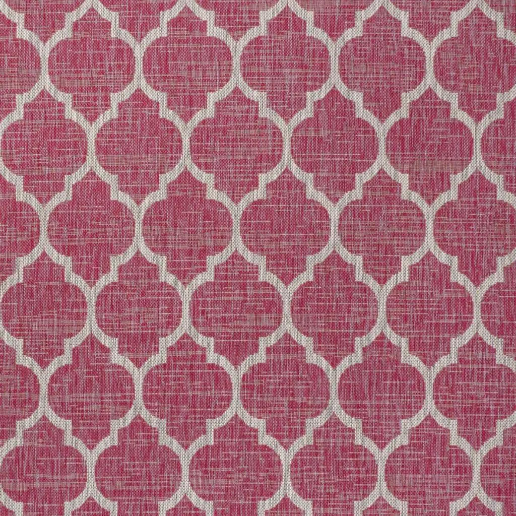 9' X 12' Fuchsia And Light Gray Geometric Indoor Outdoor Area Rug Homeroots Outdoor