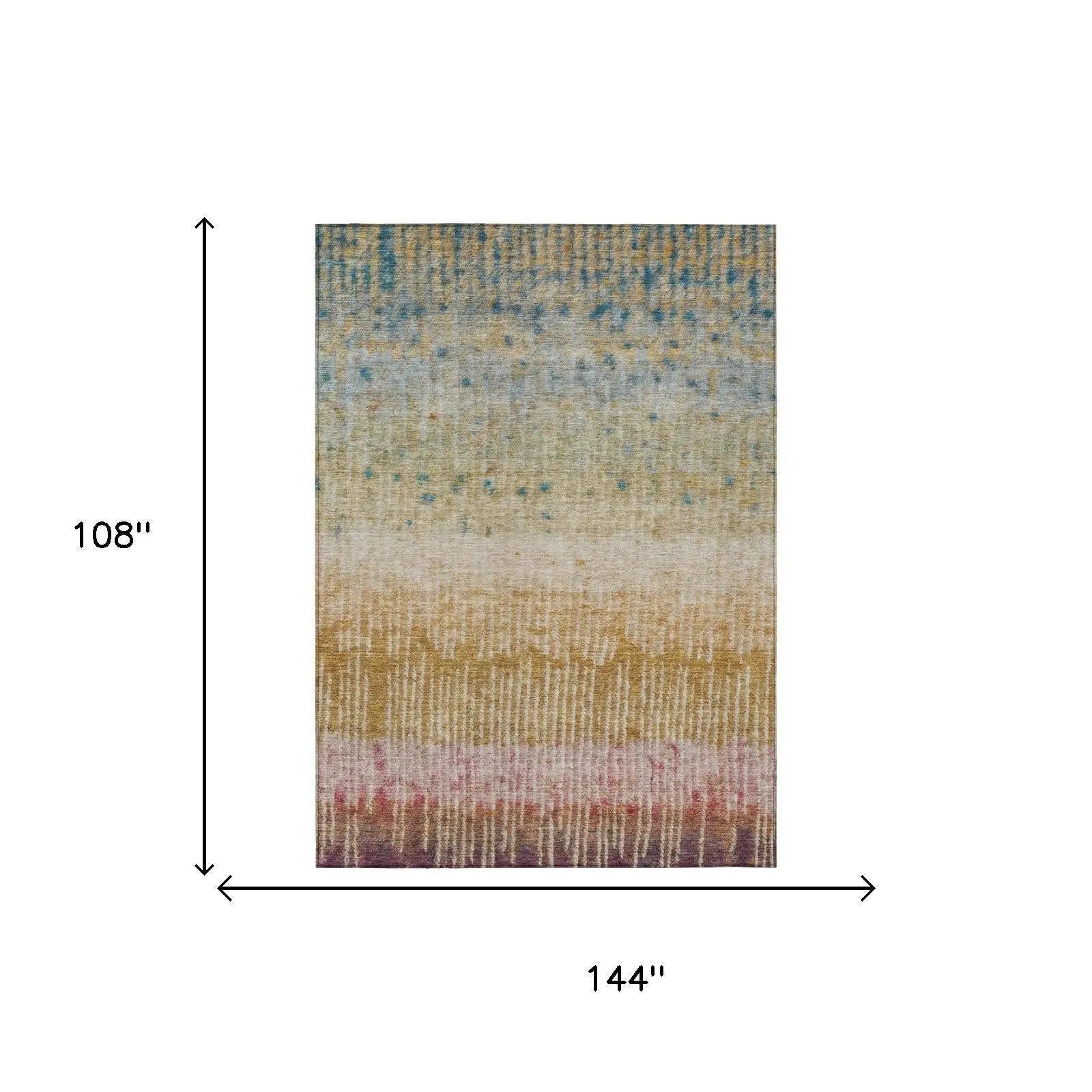 9' X 12' Gold And Beige Abstract Washable Indoor Outdoor Area Rug Homeroots Outdoor