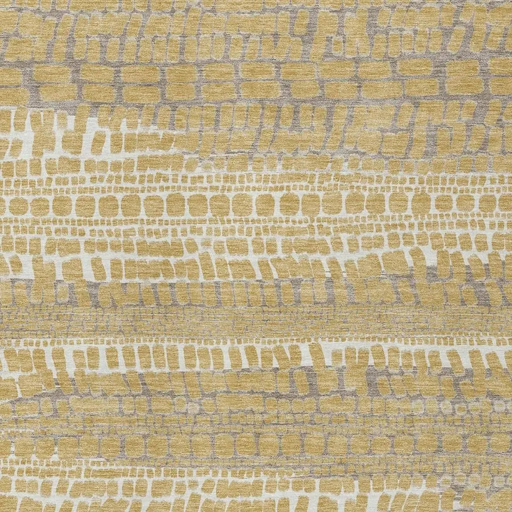 9' X 12' Gold And Beige Abstract Washable Indoor Outdoor Area Rug Homeroots Outdoor