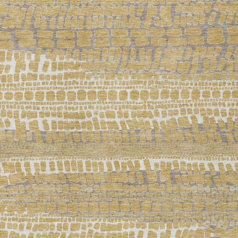 9' X 12' Gold And Beige Abstract Washable Indoor Outdoor Area Rug Homeroots Outdoor