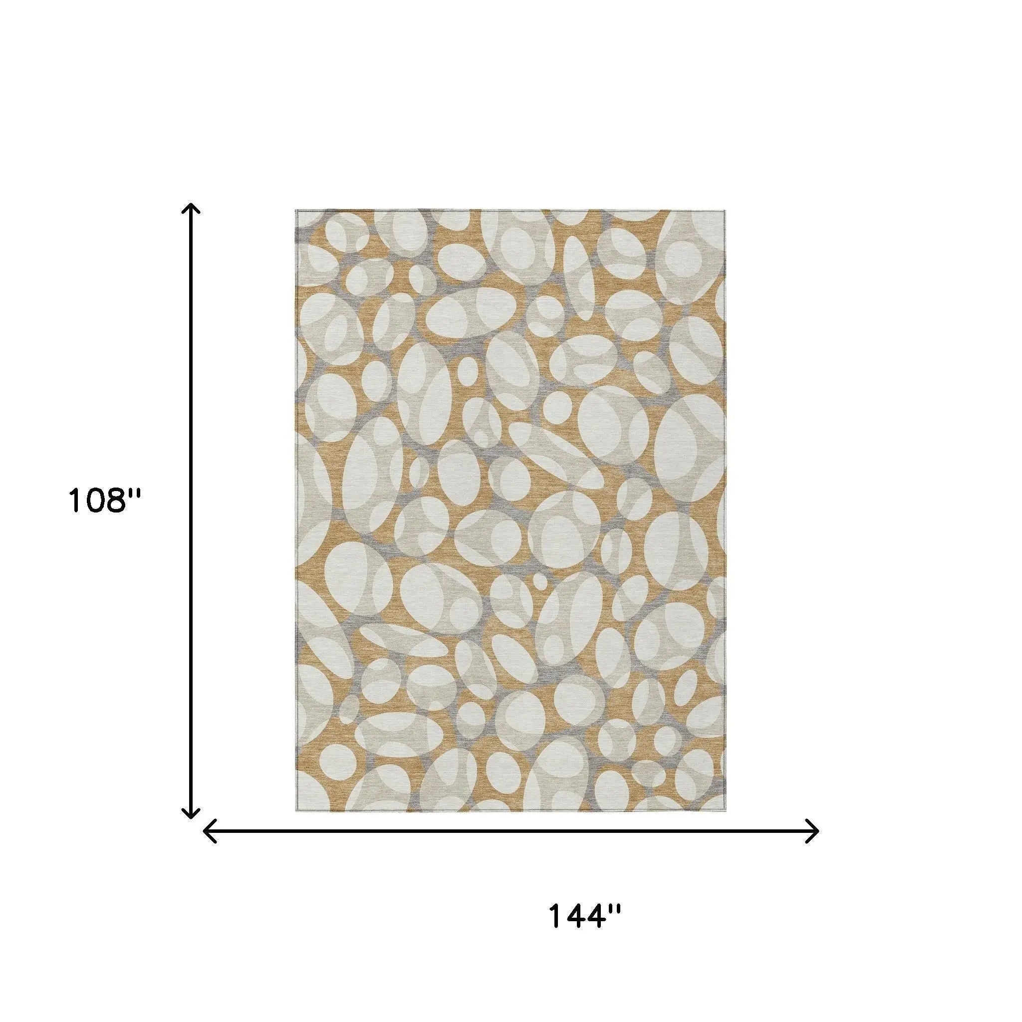 9' X 12' Gold And Beige Abstract Washable Indoor Outdoor Area Rug Homeroots Outdoor