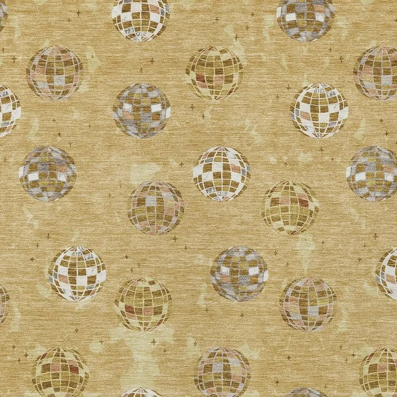 9' X 12' Gold And Blue Geometric Washable Indoor Outdoor Area Rug Homeroots Outdoor
