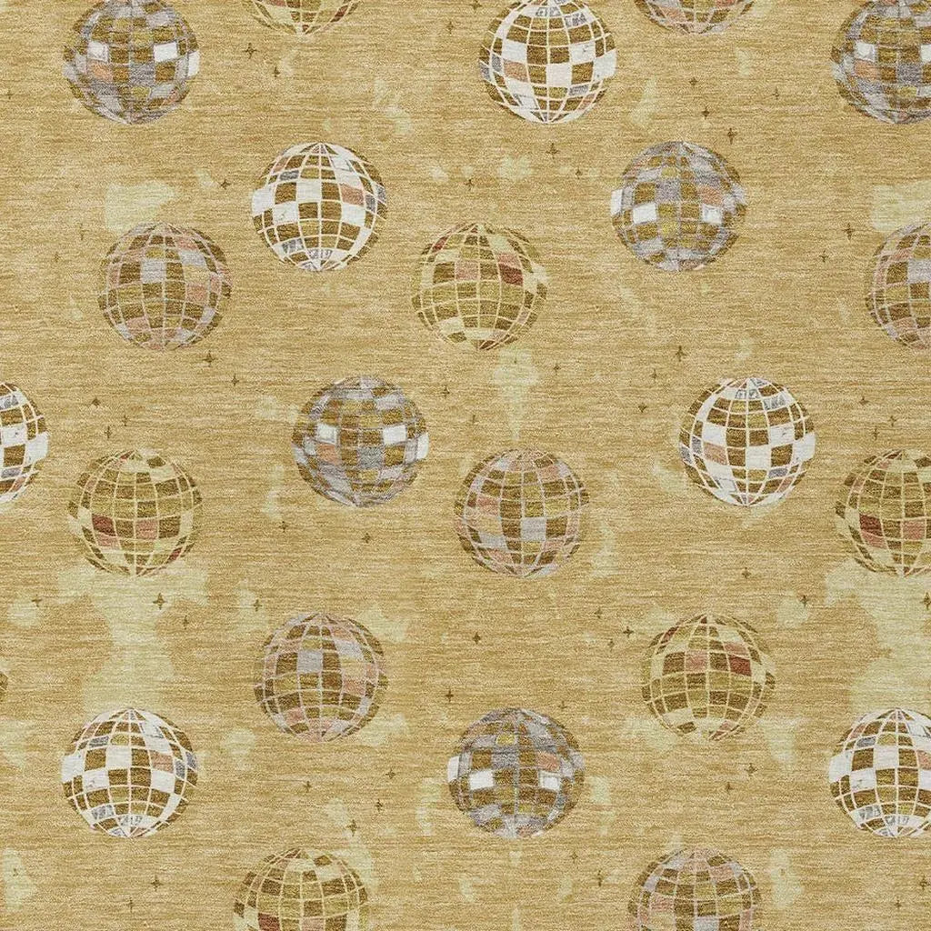 9' X 12' Gold And Blue Geometric Washable Indoor Outdoor Area Rug Homeroots Outdoor