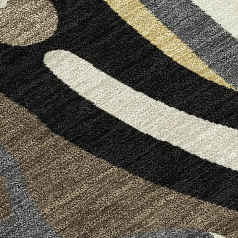 9' X 12' Gold And Brown Abstract Washable Indoor Outdoor Area Rug Homeroots Outdoor