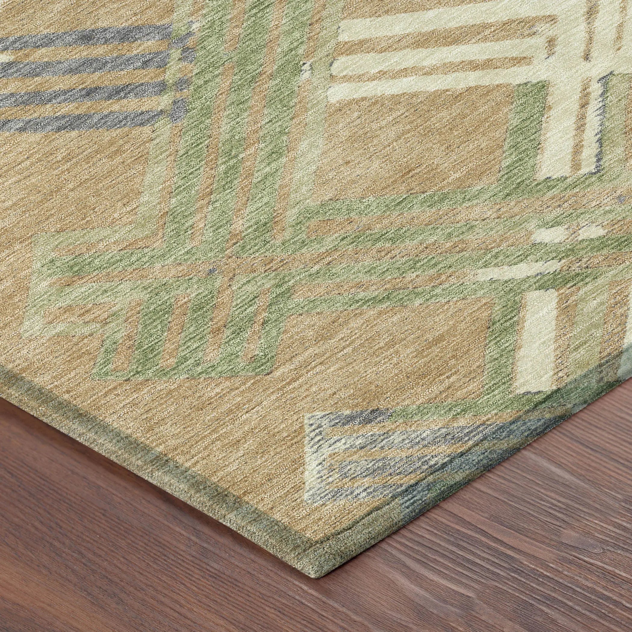 9' X 12' Gold And Brown Geometric Washable Indoor Outdoor Area Rug Homeroots Outdoor