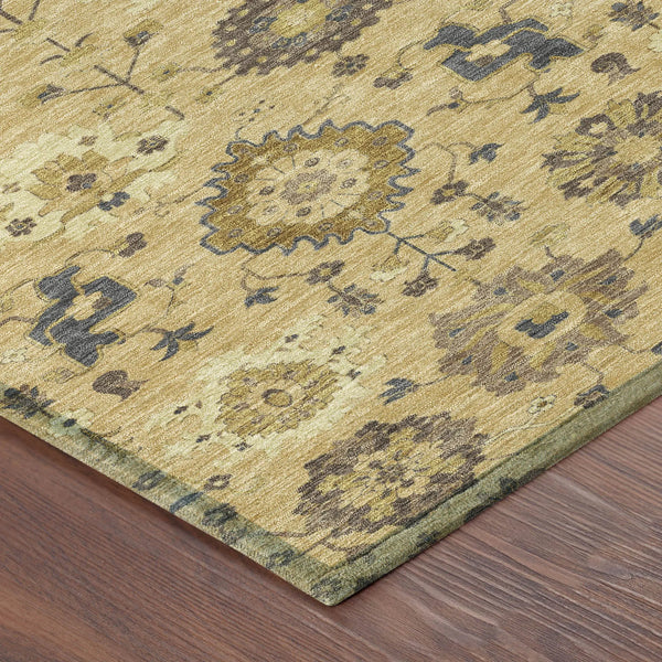 9' X 12' Gold And Brown Geometric Washable Indoor Outdoor Area Rug Homeroots Outdoor