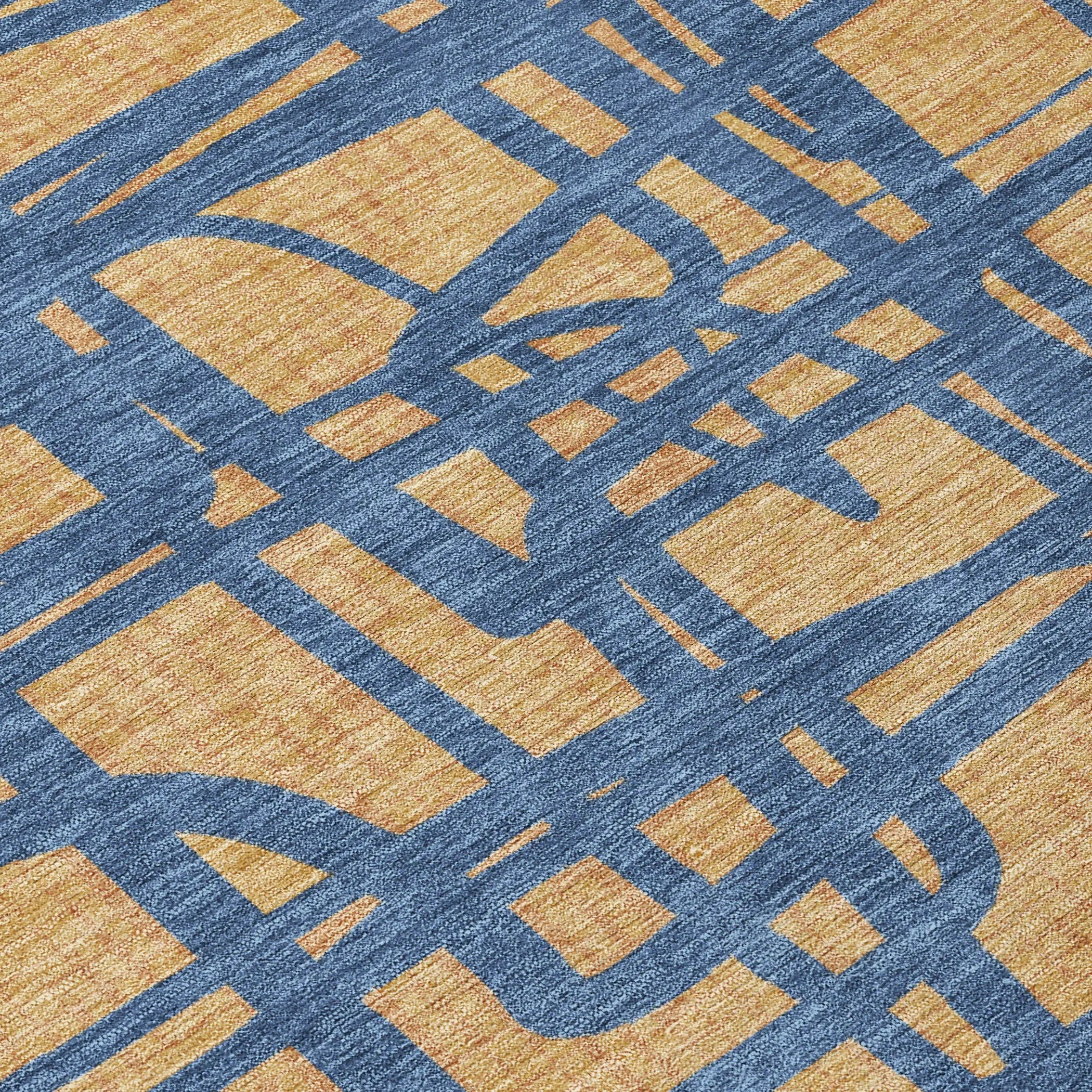 9' X 12' Gold And Copper Abstract Washable Indoor Outdoor Area Rug Homeroots Outdoor