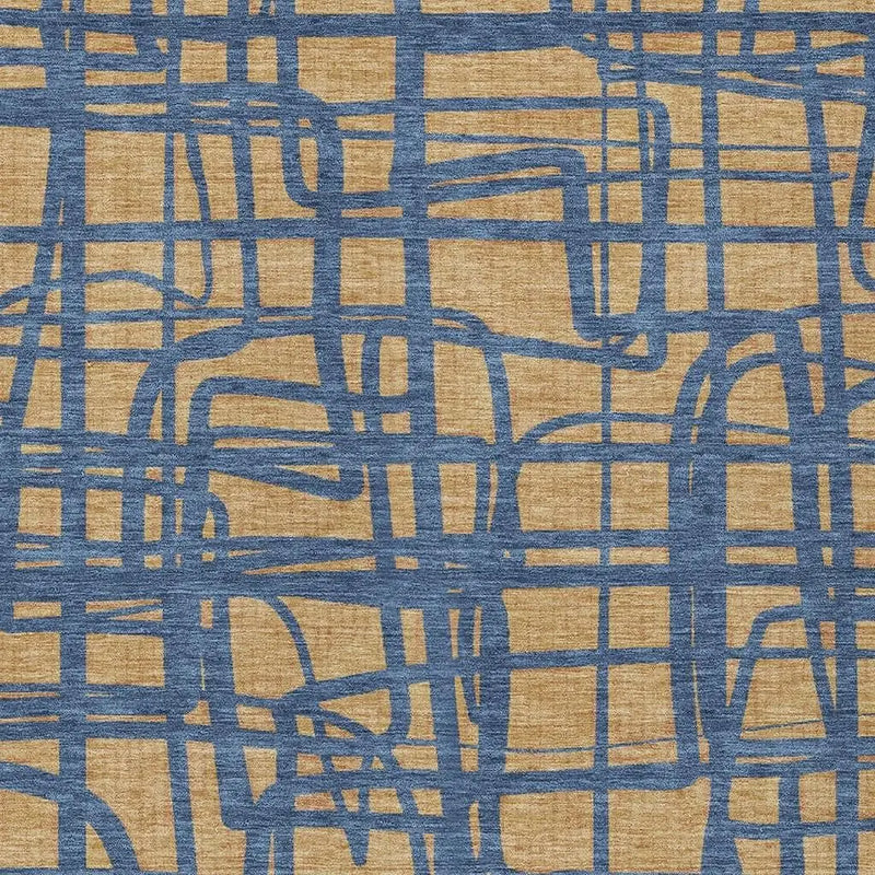 9' X 12' Gold And Copper Abstract Washable Indoor Outdoor Area Rug Homeroots Outdoor