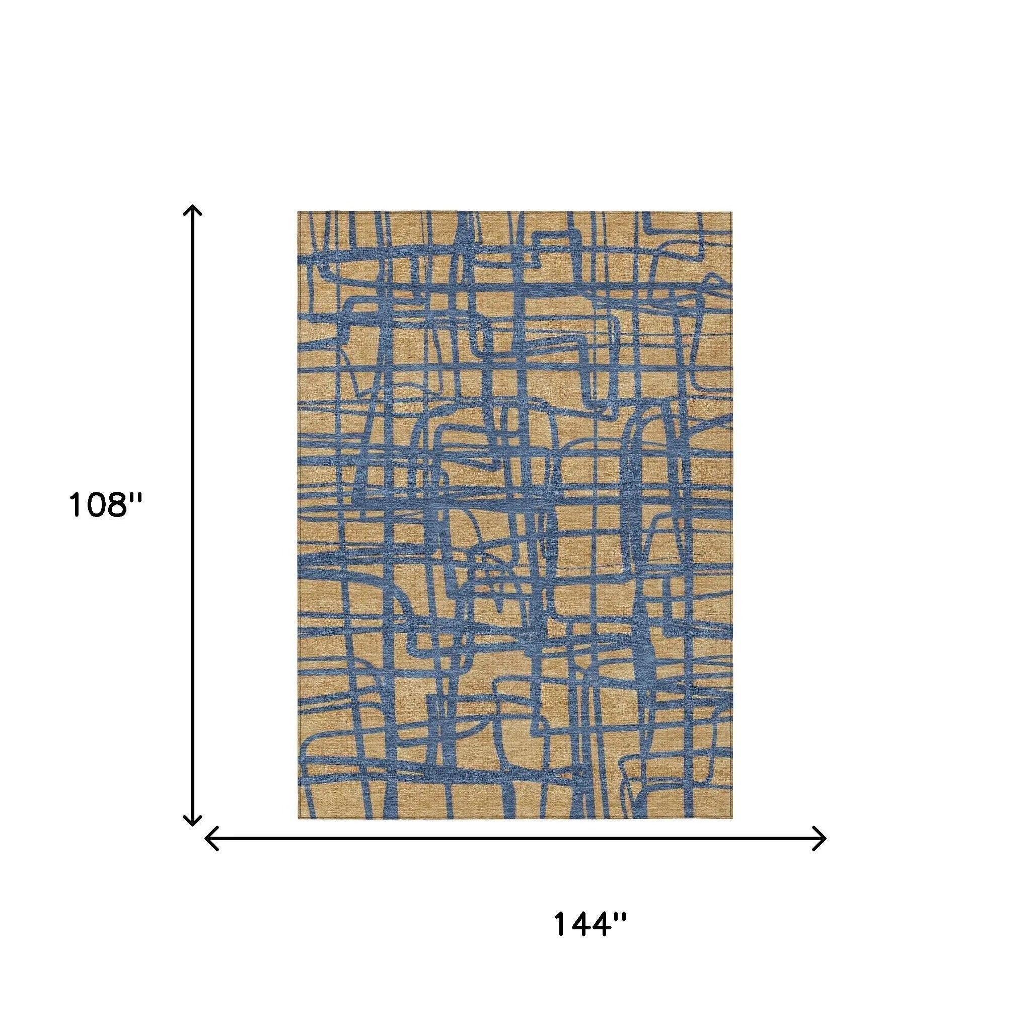 9' X 12' Gold And Copper Abstract Washable Indoor Outdoor Area Rug Homeroots Outdoor