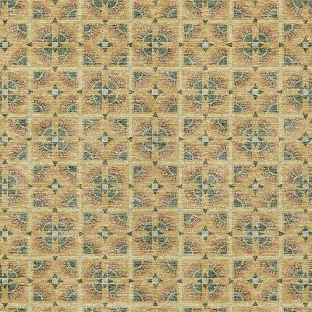 9' X 12' Gold And Copper Geometric Washable Indoor Outdoor Area Rug Homeroots Outdoor
