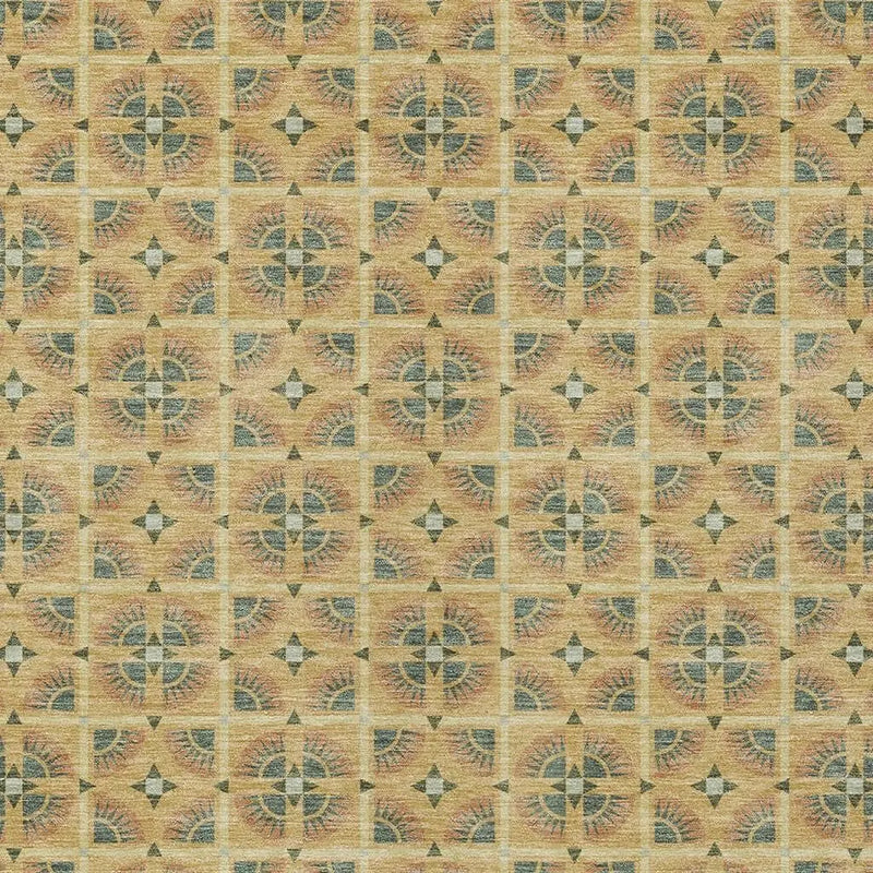 9' X 12' Gold And Copper Geometric Washable Indoor Outdoor Area Rug Homeroots Outdoor