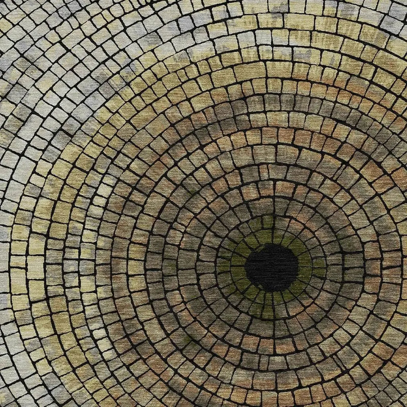 9' X 12' Gold And Gray Geometric Washable Indoor Outdoor Area Rug Homeroots Outdoor