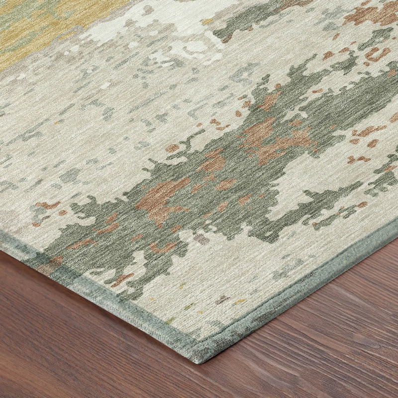 9' X 12' Gold And Ivory Abstract Washable Indoor Outdoor Area Rug Homeroots Outdoor