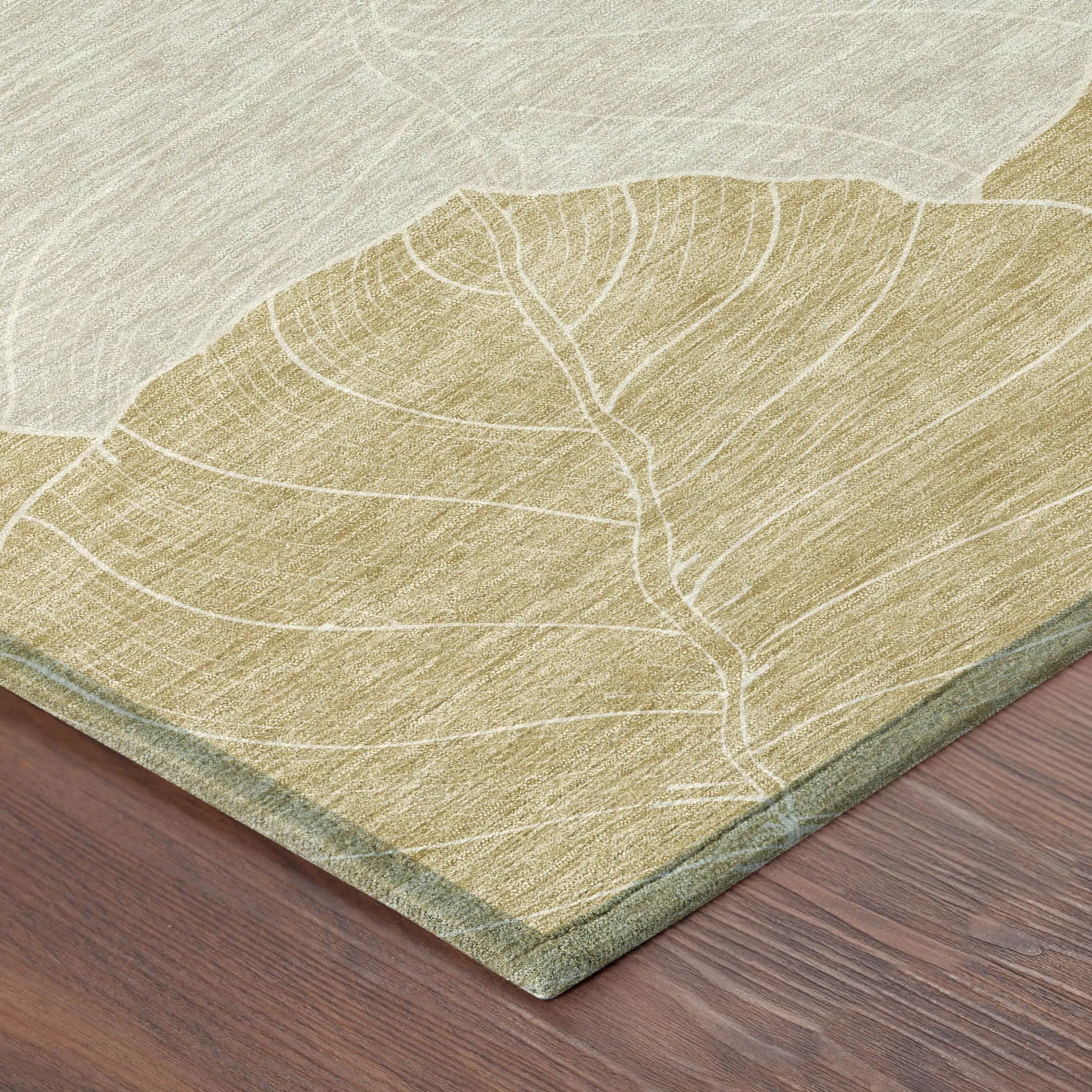 9' X 12' Gold And Ivory Floral Washable Indoor Outdoor Area Rug Homeroots Outdoor
