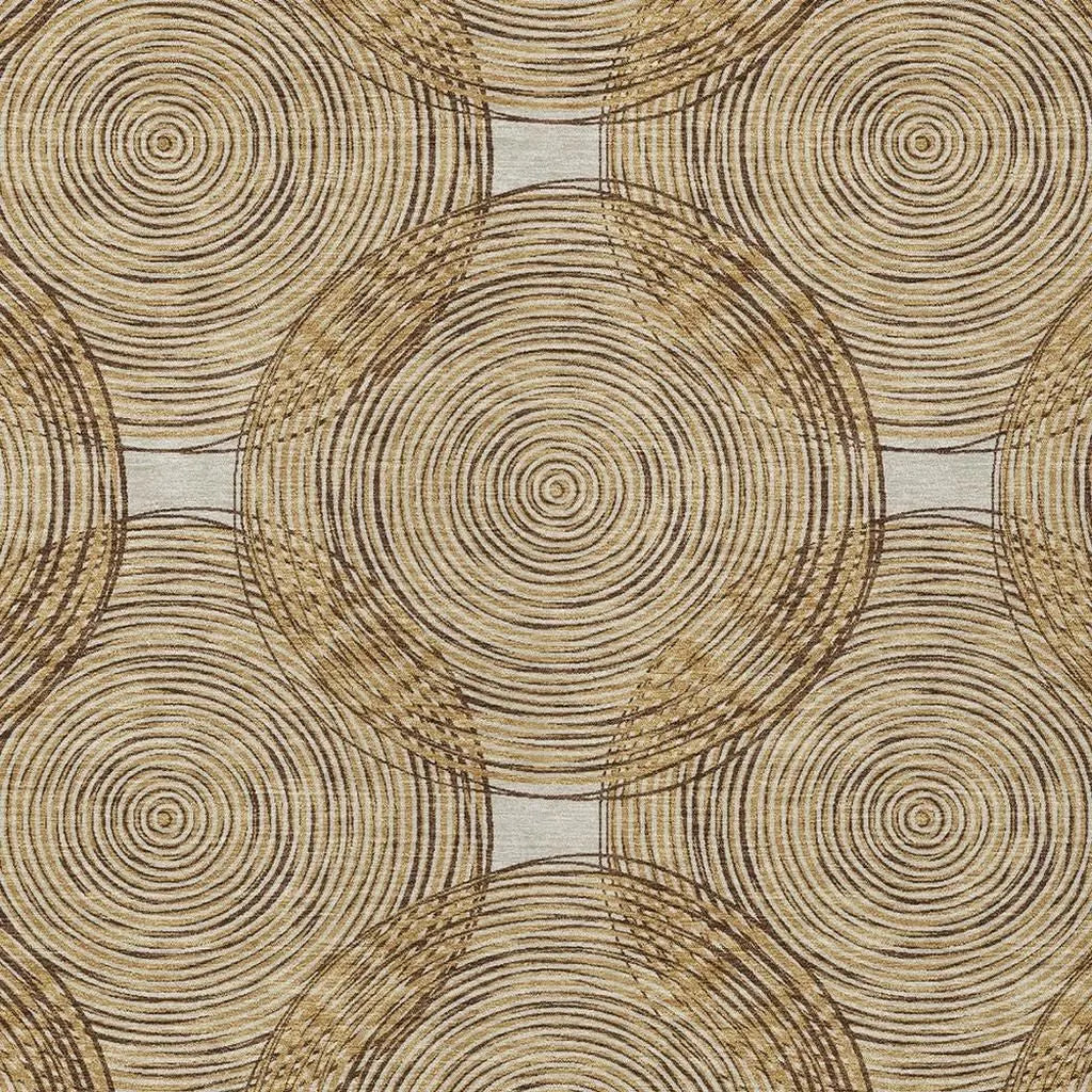 9' X 12' Gold And Ivory Geometric Washable Indoor Outdoor Area Rug Homeroots Outdoor