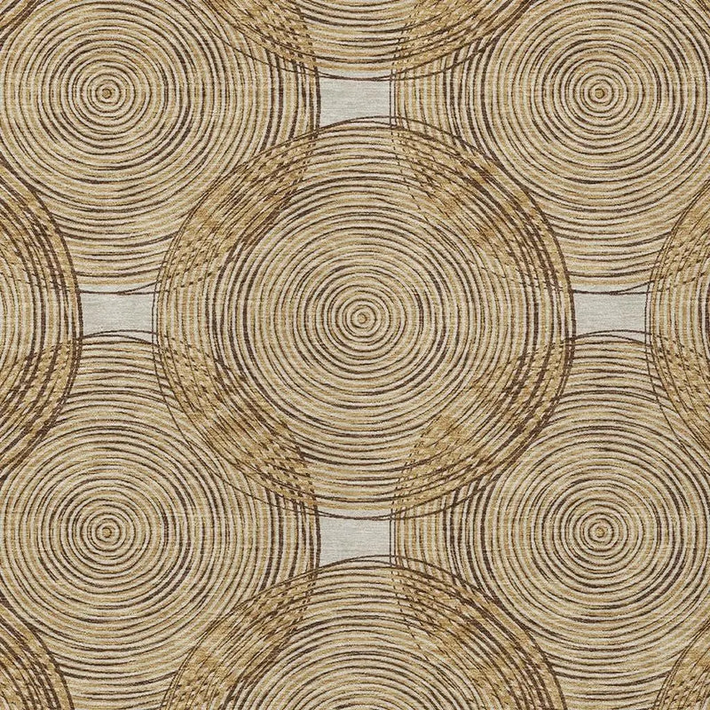 9' X 12' Gold And Ivory Geometric Washable Indoor Outdoor Area Rug Homeroots Outdoor