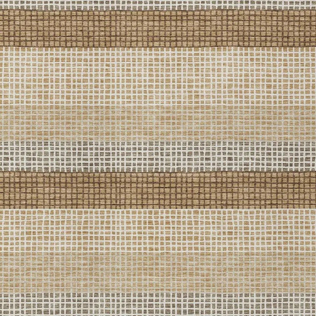 9' X 12' Gold And Ivory Striped Washable Indoor Outdoor Area Rug Homeroots Outdoor