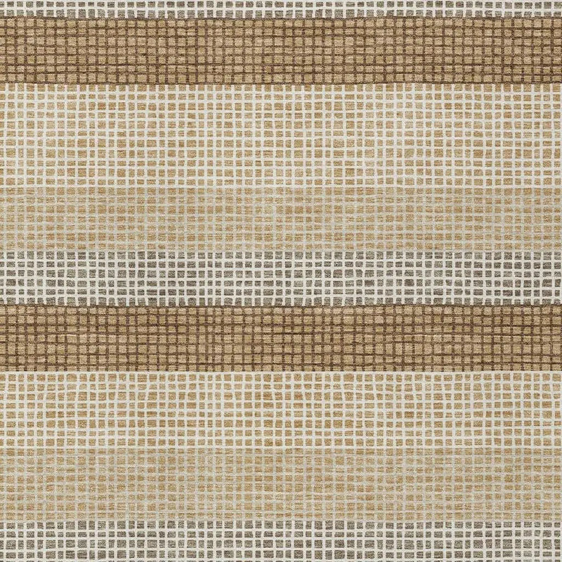 9' X 12' Gold And Ivory Striped Washable Indoor Outdoor Area Rug Homeroots Outdoor