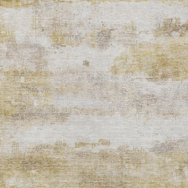 9' X 12' Gold And Linen Abstract Washable Indoor Outdoor Area Rug Homeroots Outdoor
