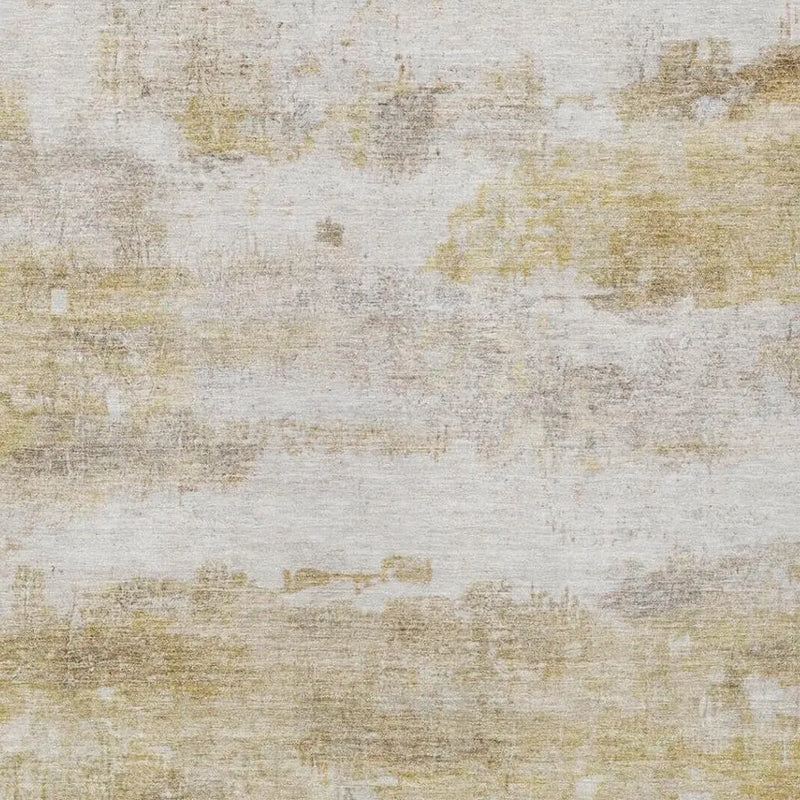 9' X 12' Gold And Linen Abstract Washable Indoor Outdoor Area Rug Homeroots Outdoor