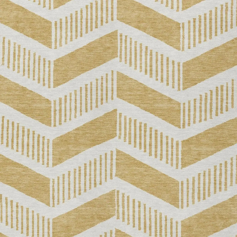 9' X 12' Gold And Linen Geometric Washable Indoor Outdoor Area Rug Homeroots Outdoor