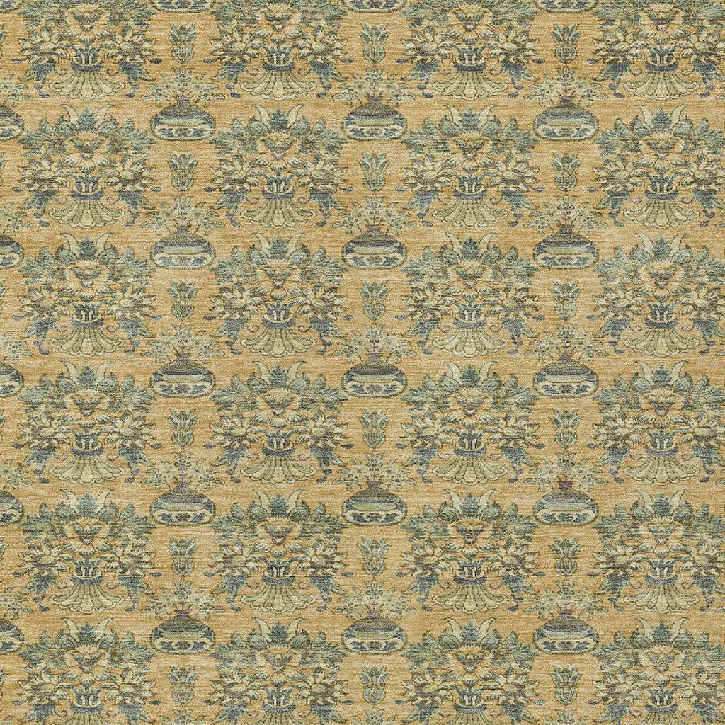 9' X 12' Gold And Silver Floral Washable Indoor Outdoor Area Rug Homeroots Outdoor