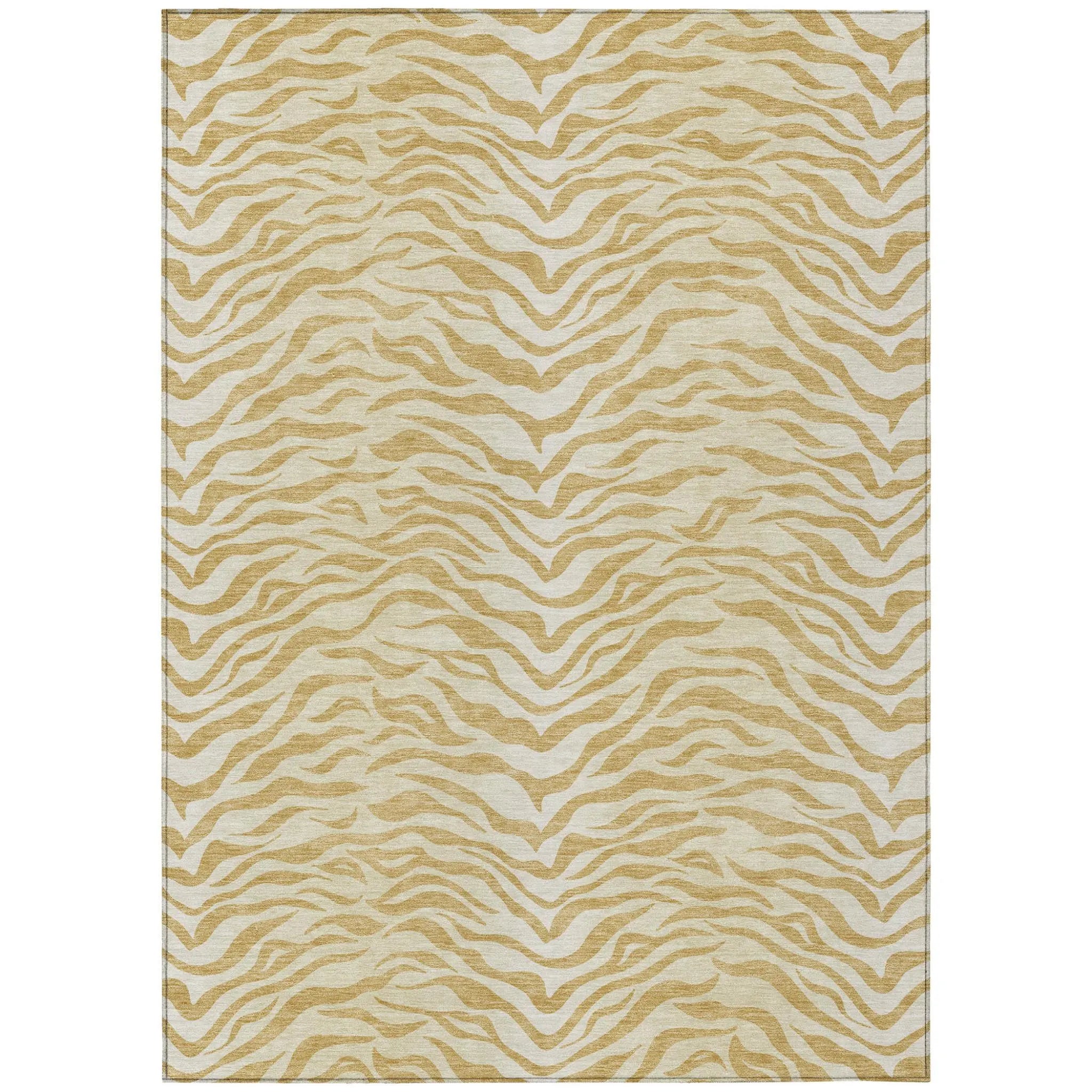 9' X 12' Gold And Wheat Animal Print Washable Indoor Outdoor Area Rug Homeroots Outdoor