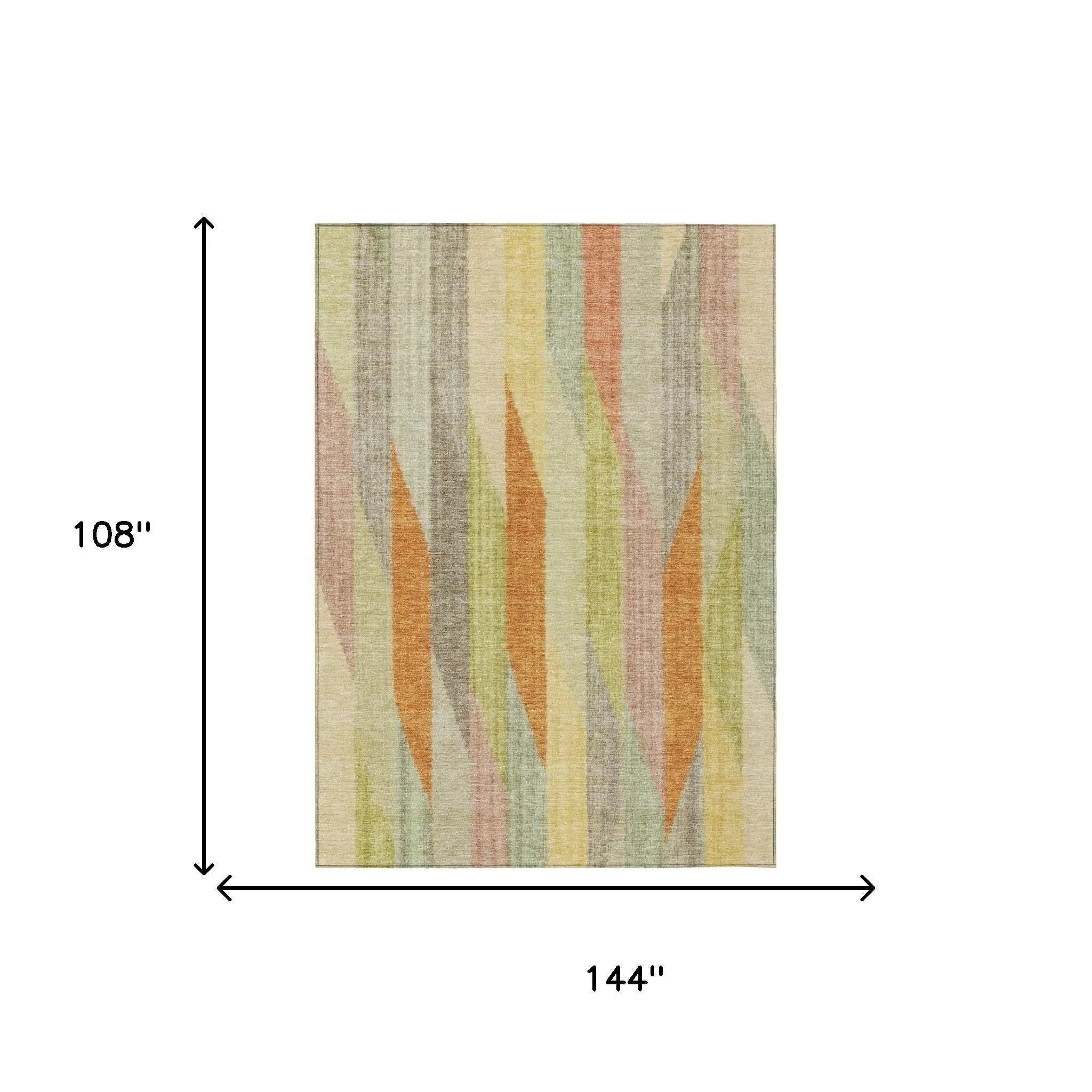 9' X 12' Gold And Wheat Striped Washable Indoor Outdoor Area Rug Homeroots Outdoor