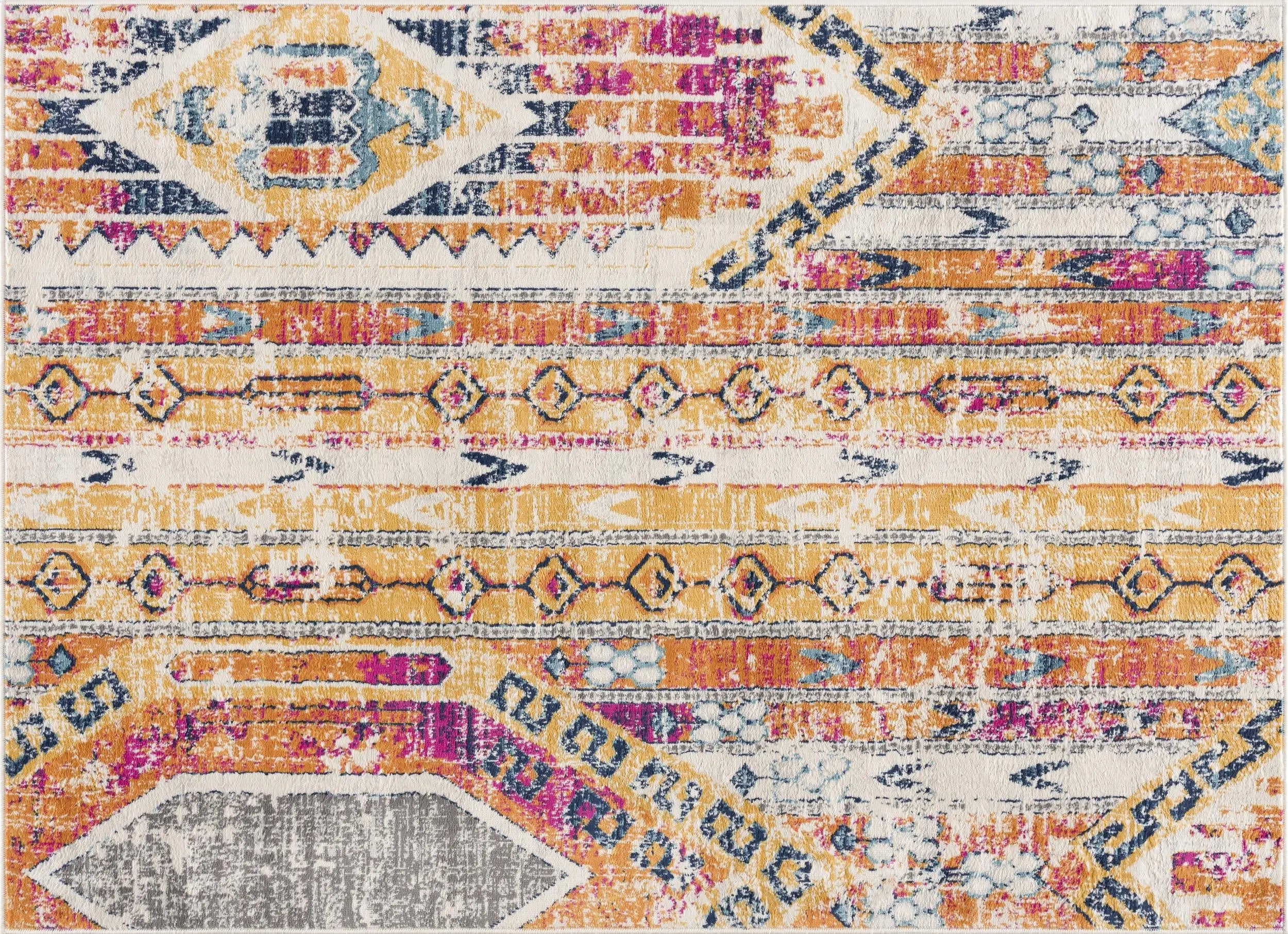 9' X 12' Gold Ivory And Beige Abstract Area Rug Homeroots Home Decor