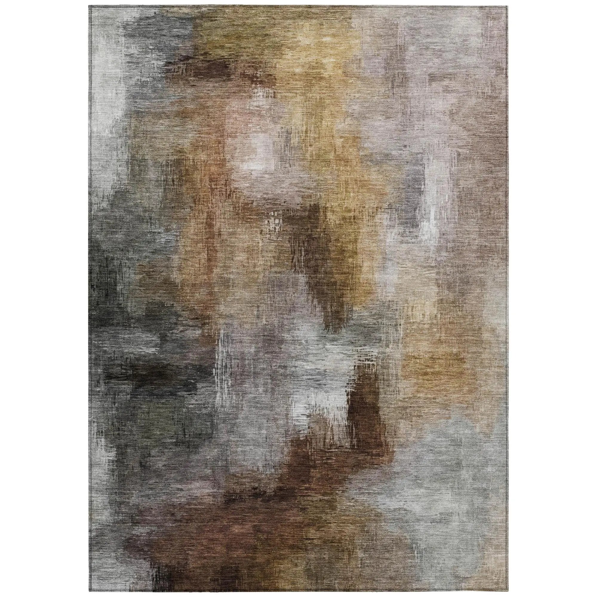 9' X 12' Granite Gray And Gray Abstract Washable Indoor Outdoor Area Rug Homeroots Outdoor