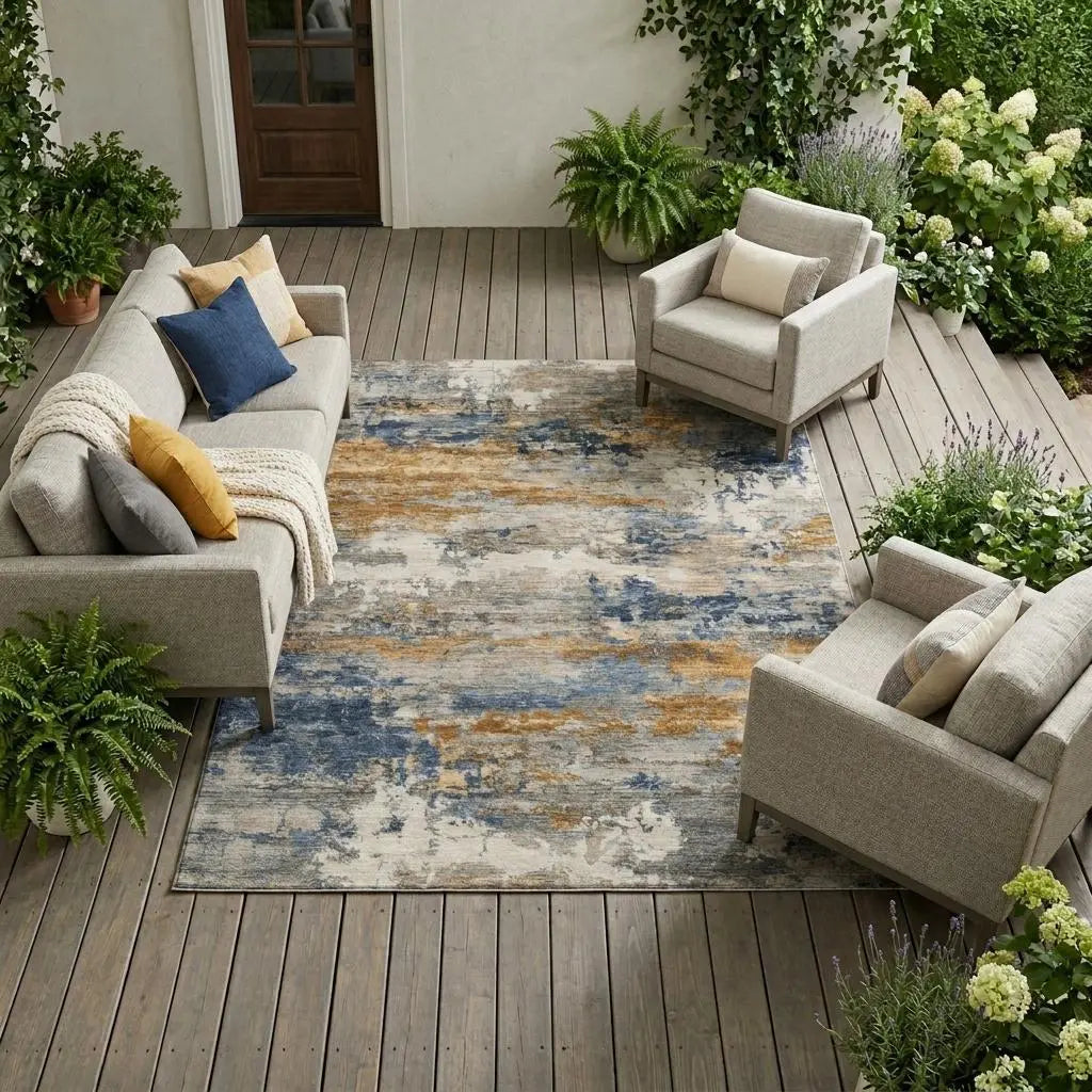 9' X 12' Granite Gray And Gray Abstract Washable Indoor Outdoor Area Rug Homeroots Outdoor