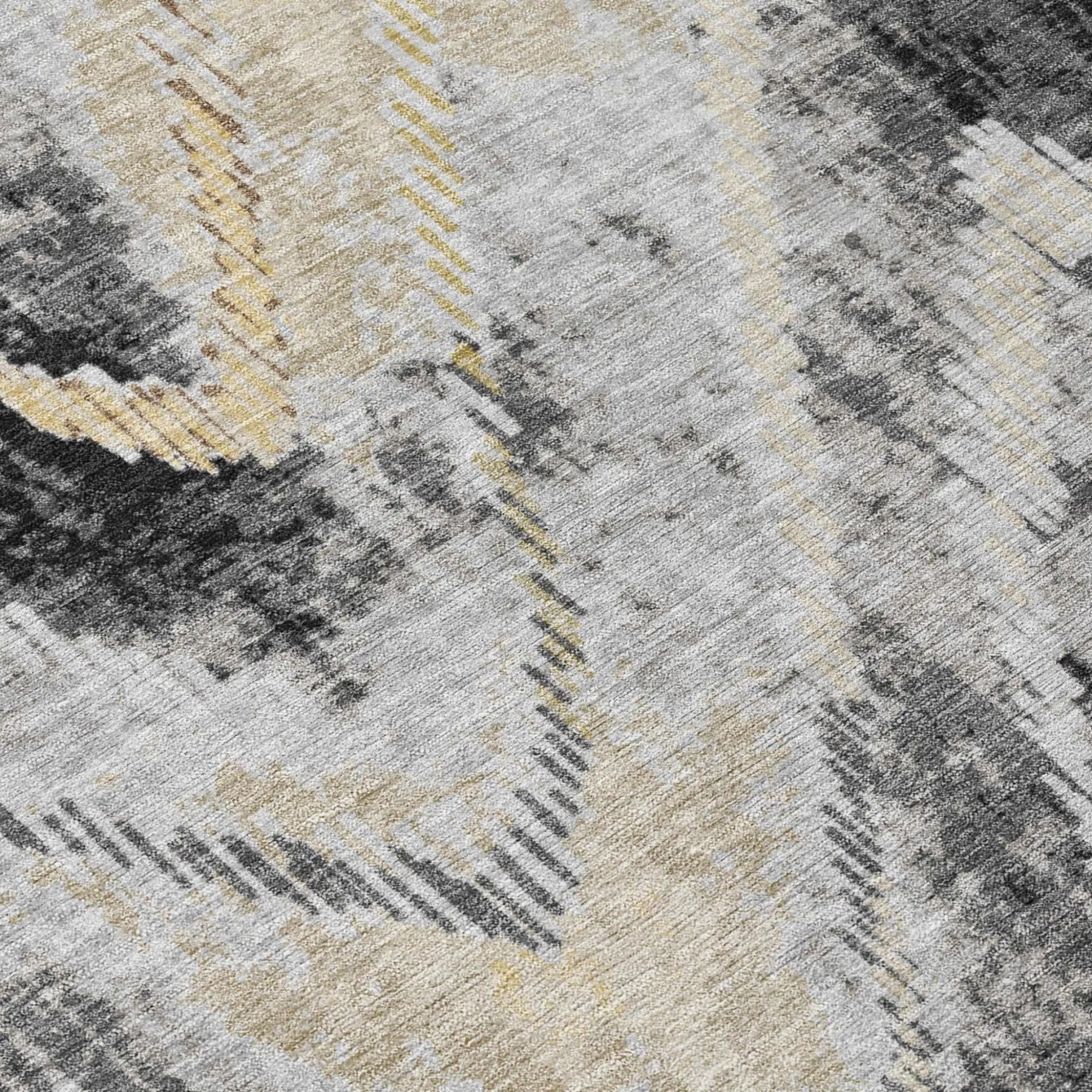 9' X 12' Graphite And Gray Abstract Washable Indoor Outdoor Area Rug Homeroots Outdoor