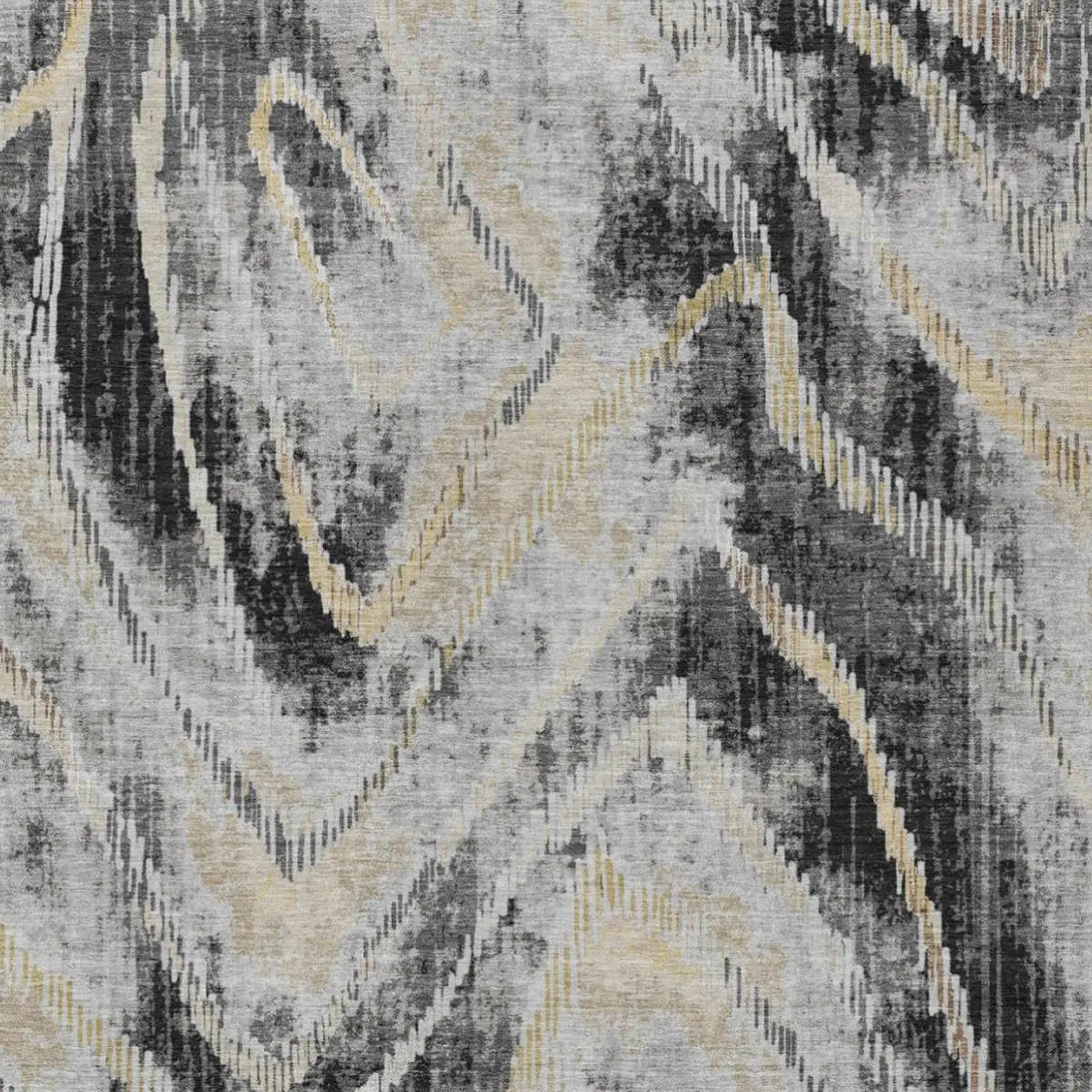 9' X 12' Graphite And Gray Abstract Washable Indoor Outdoor Area Rug Homeroots Outdoor