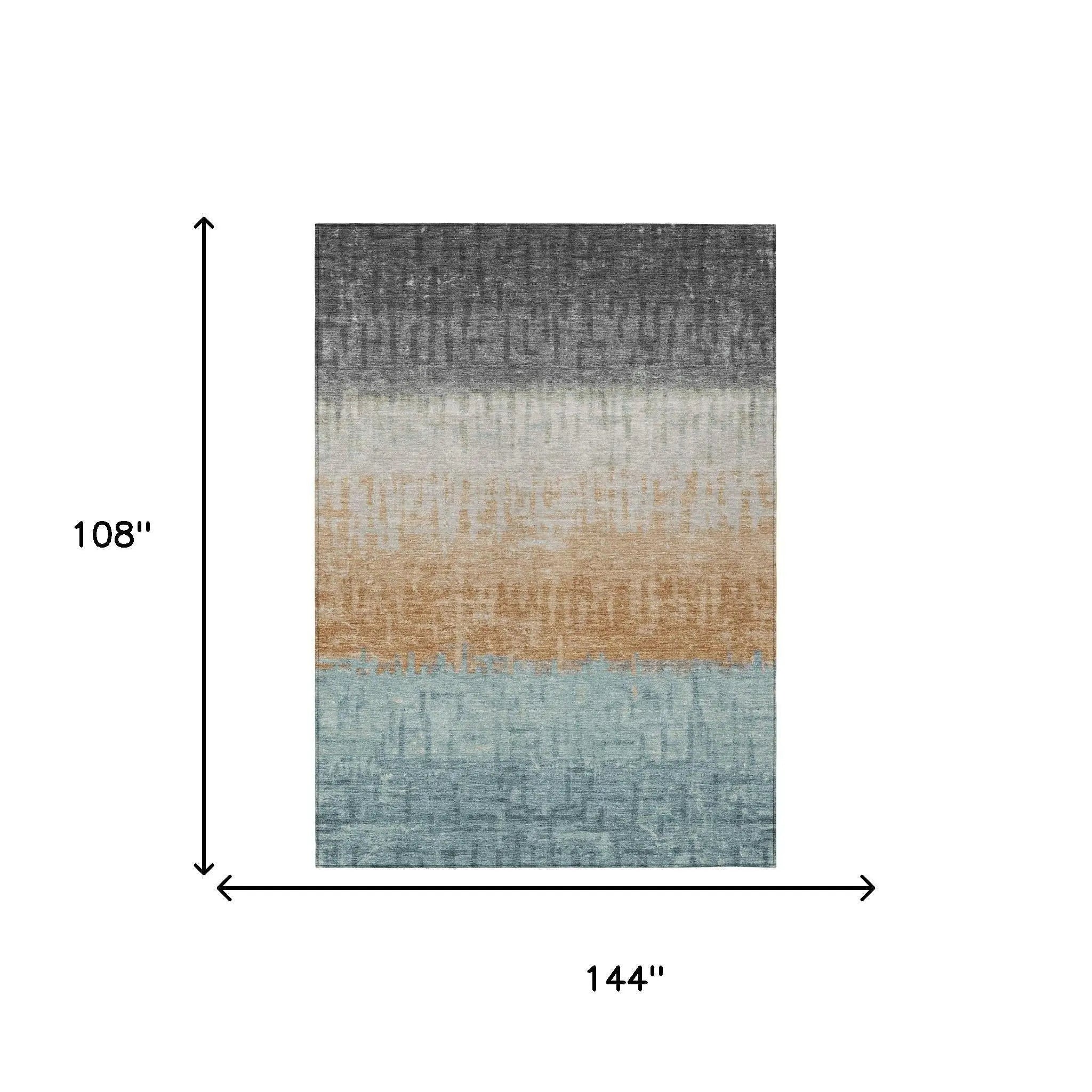 9' X 12' Graphite And Gray Striped Washable Indoor Outdoor Area Rug Homeroots Outdoor