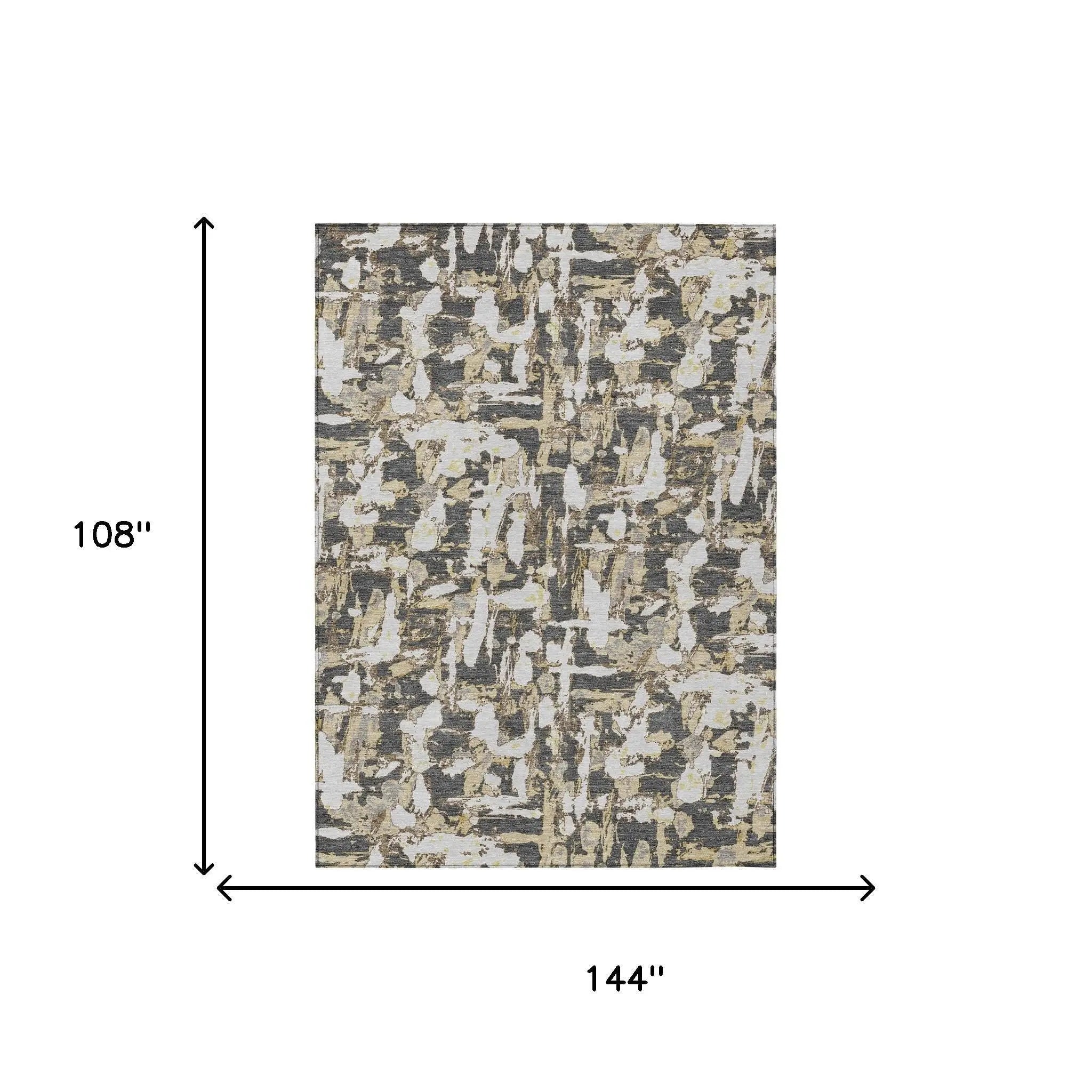 9' X 12' Graphite And Ivory Abstract Washable Indoor Outdoor Area Rug Homeroots Outdoor