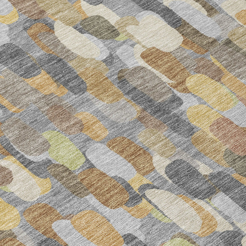 9' X 12' Gray And Beige Abstract Washable Indoor Outdoor Area Rug Homeroots Outdoor
